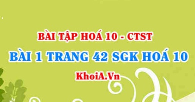 Bài 1 trang 42 SGK Hoá 10 Chân trời sáng tạo